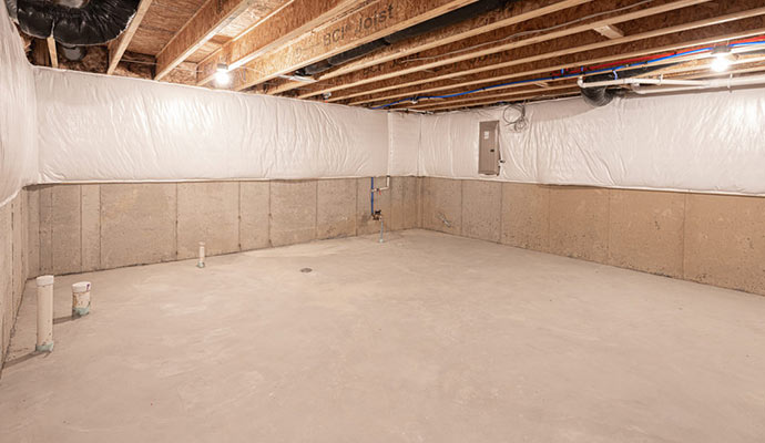 Crawl Space Conversion foundation piers